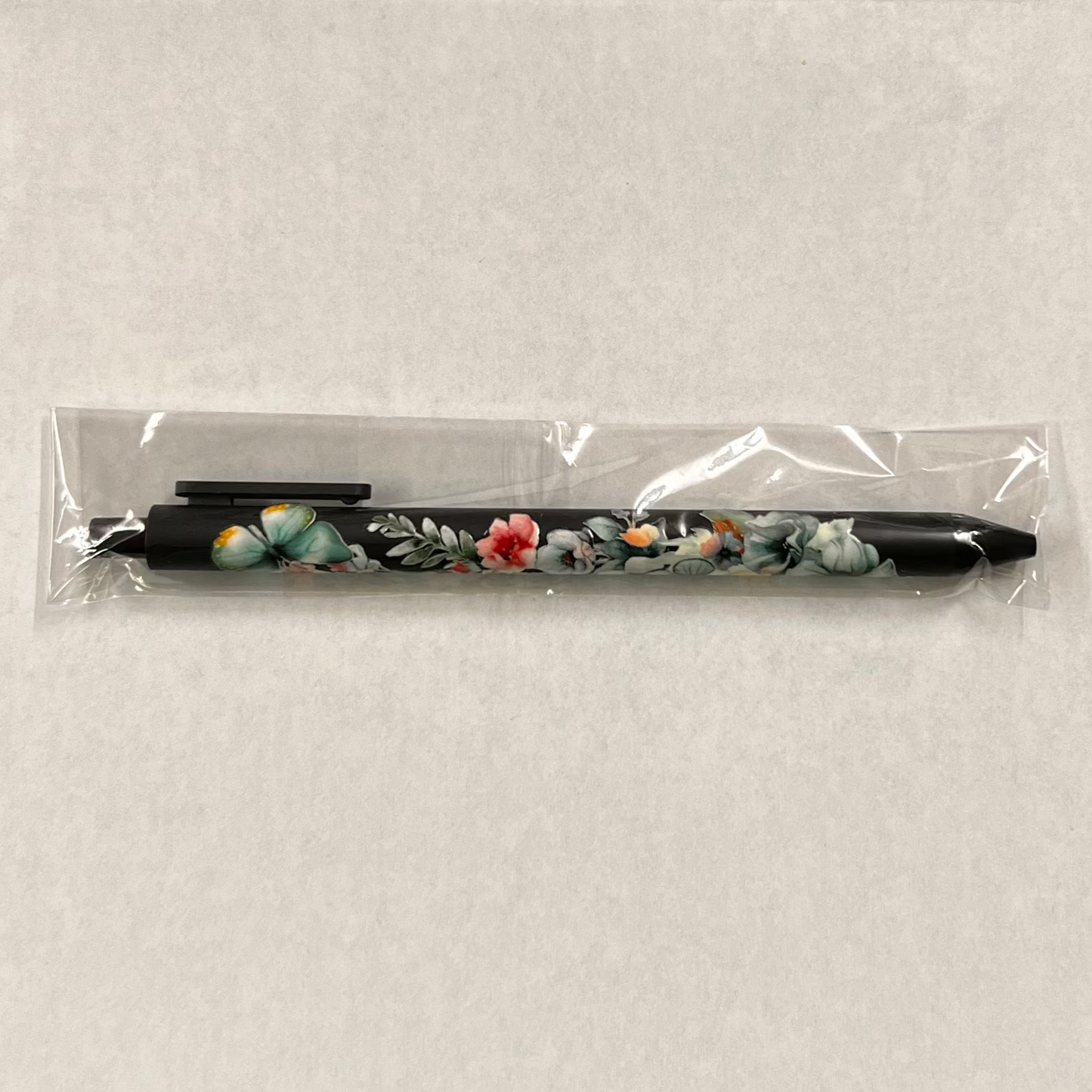 Black Floral Pen