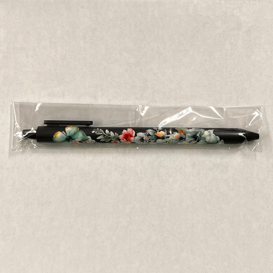 Black Floral Pen