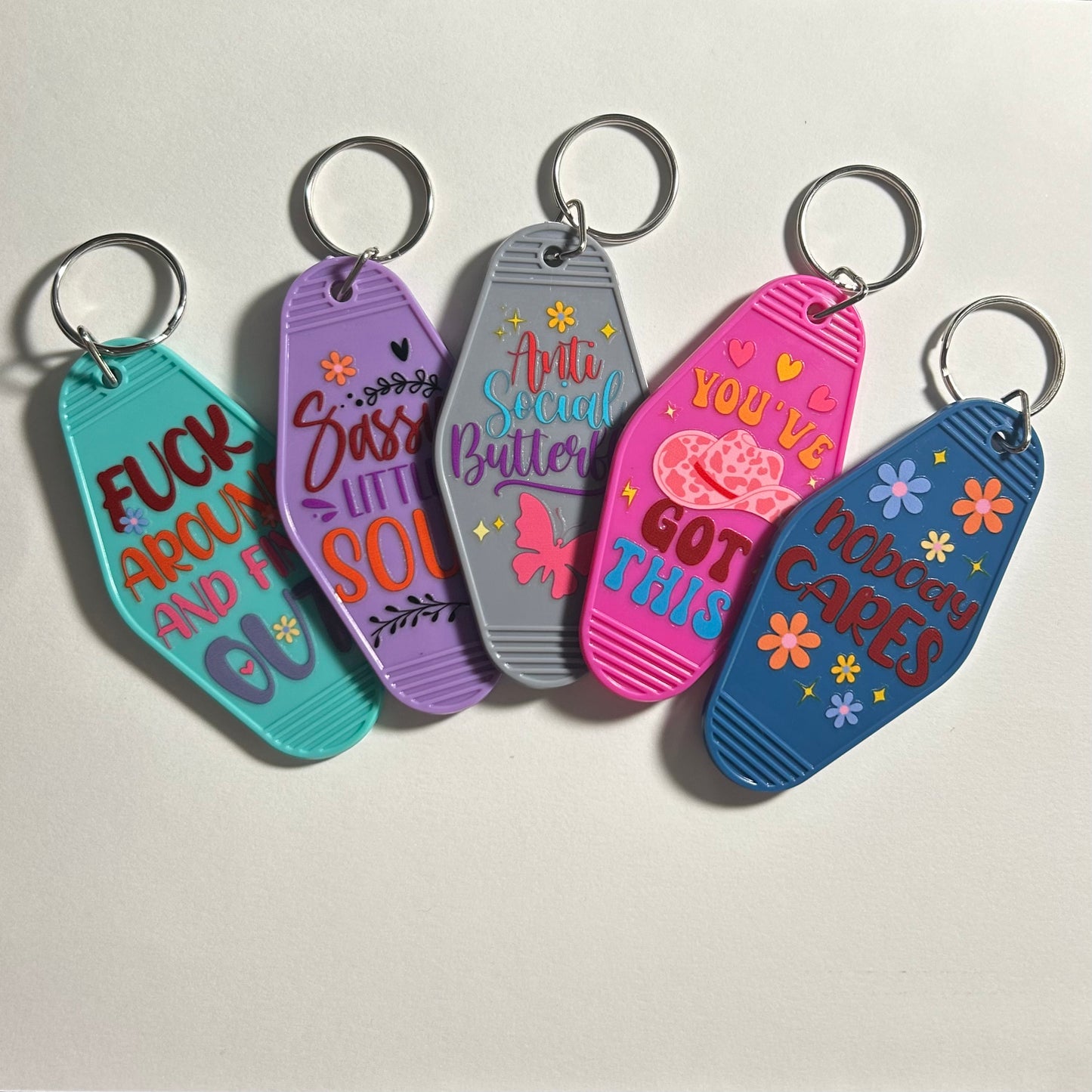 Vintage Motel Keychains