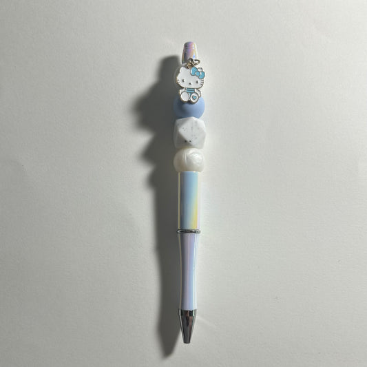 Blue Kitty Charm Pen