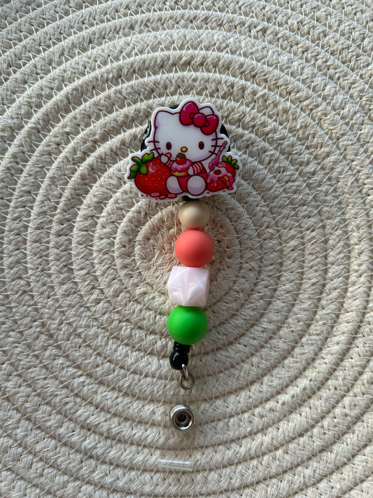 Strawberry Kitty Badge Reel